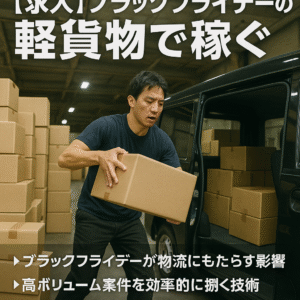 【求人】ブラックフライデーの軽貨物で稼ぐ！EC特需で月収爆増のチャンス